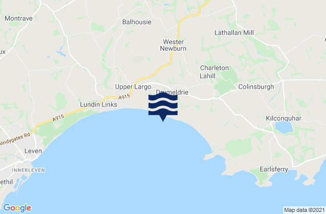 Largo East Beach, United Kingdom tide times map