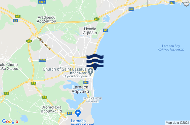 Larnaca, Cyprus tide times map