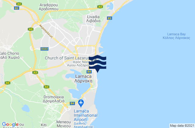 Larnaka, Cyprus tide times map