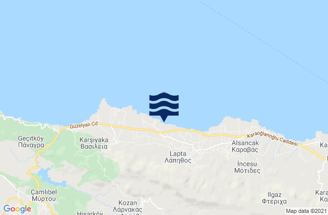 Larnakas Lapithou, Cyprus tide times map