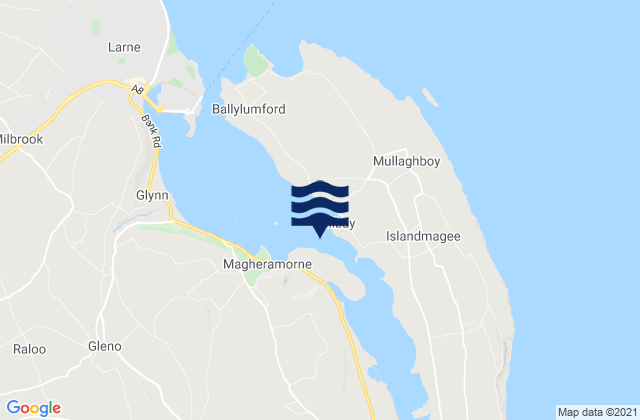 Larne Lough, United Kingdom tide times map