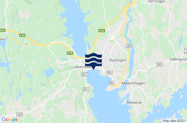 Larvik, Norway tide times map
