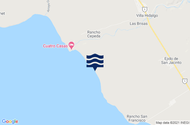 Las Brisas, Mexico tide times map
