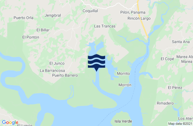 Las Huacas, Panama tide times map
