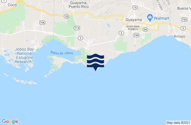 Las Mareas, Puerto Rico tide times map