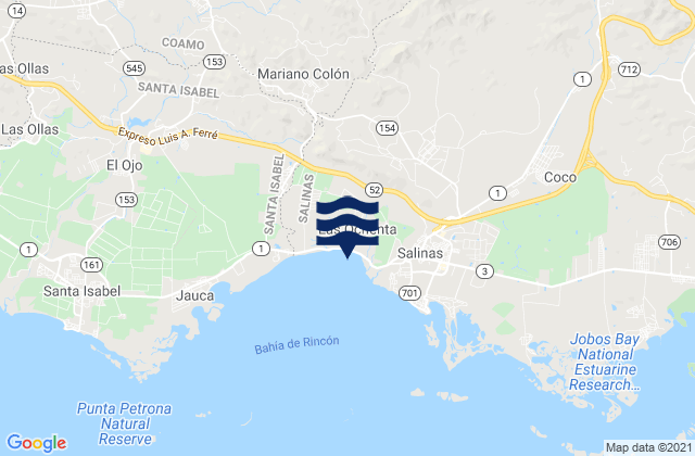 Las Ochenta, Puerto Rico tide times map