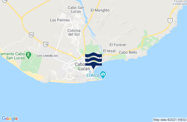 Las Palmas, Mexico tide times map