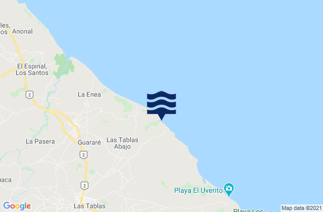 Las Tablas, Panama tide times map