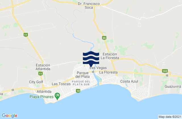 Las Toscas, Uruguay tide times map
