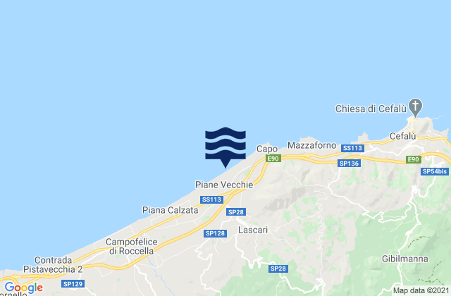 Lascari, Italy tide times map