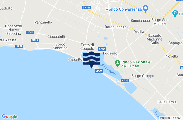Latina Scalo, Italy tide times map