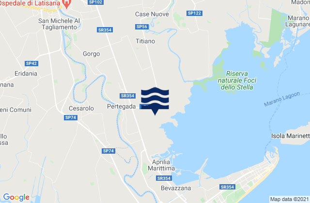 Latisana, Italy tide times map