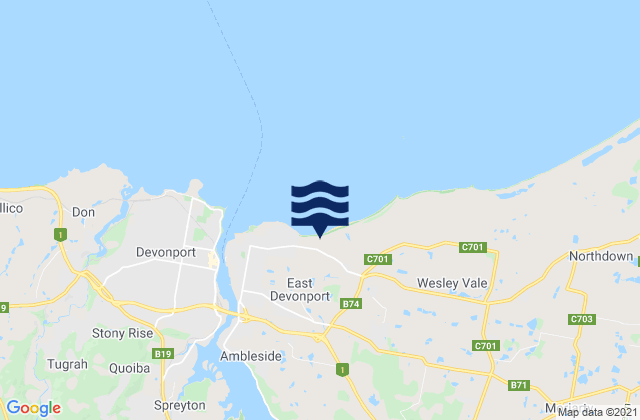 Latrobe, Australia tide times map