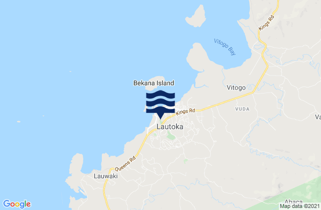 Lautoka, Fiji tide times map