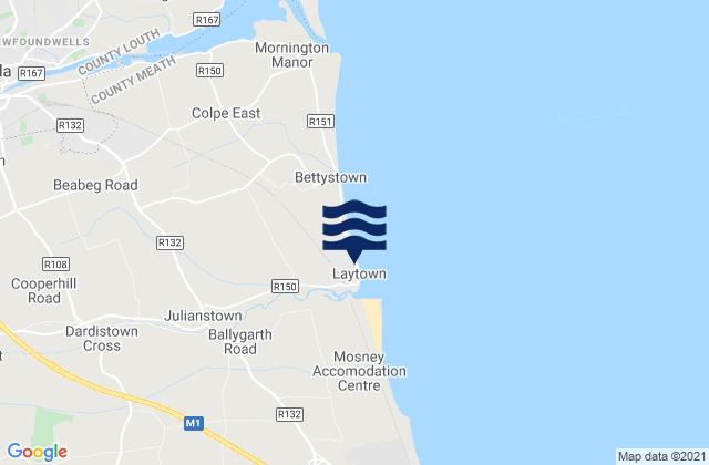 Laytown, Ireland tide times map