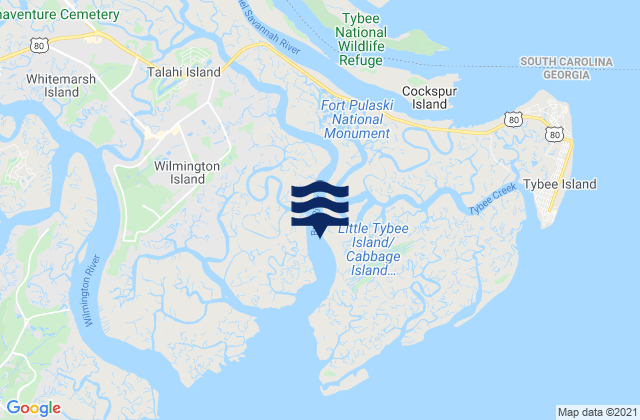 Lazaretto Creek Entrance N of Bull River, United States tide chart map