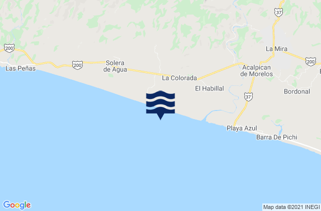 Lazaro Cardenas, Mexico tide times map