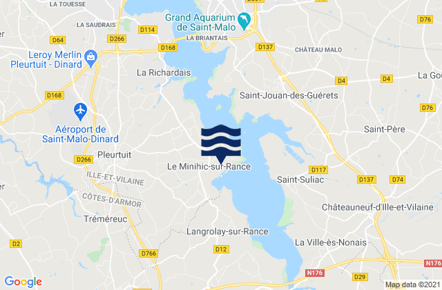 Le Minihic-sur-Rance, France tide times map