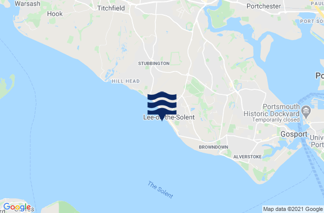 Lee-on-Solent Beach, United Kingdom tide times map