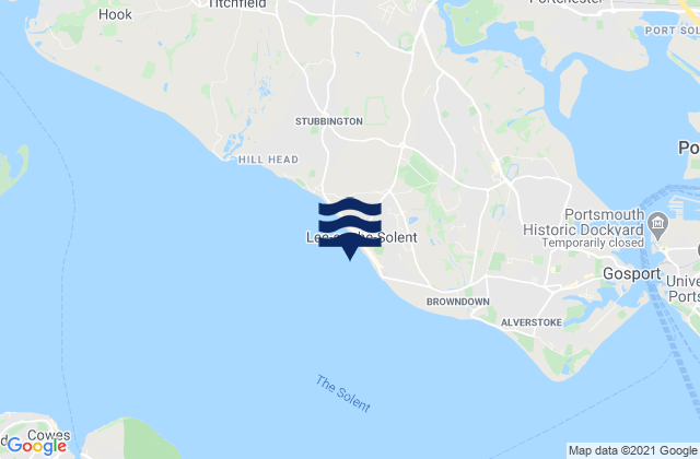 Lee-on-the-Solent, United Kingdom tide times map