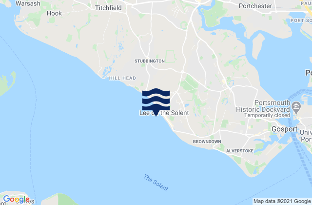 Lee-on-the-Solent, United Kingdom tide times map