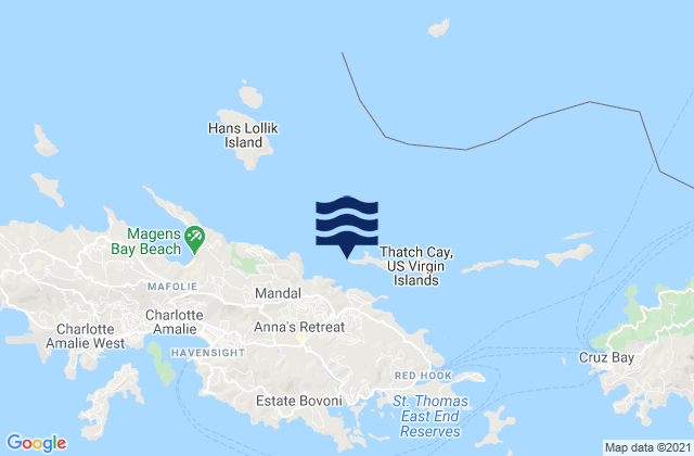 Lee Point, U.S. Virgin Islands tide times map