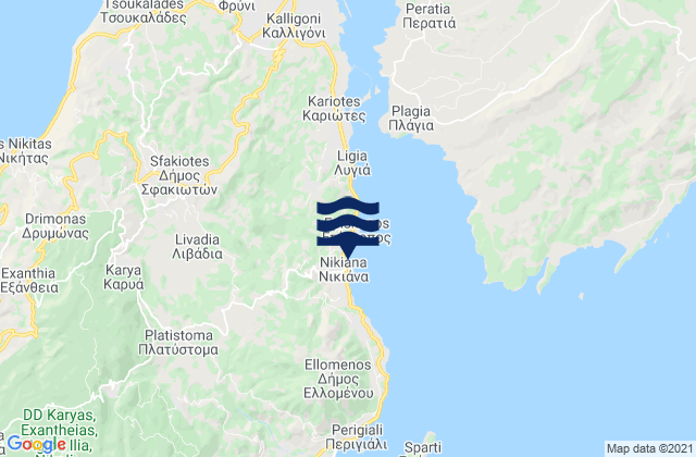Lefkada, Greece tide times map