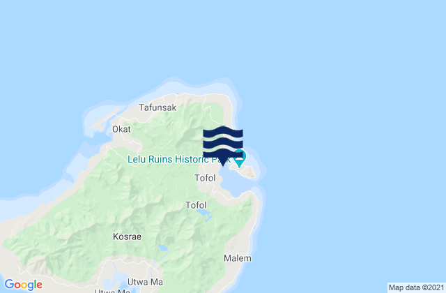 Lele Harbor Kusaie Island, Micronesia tide times map