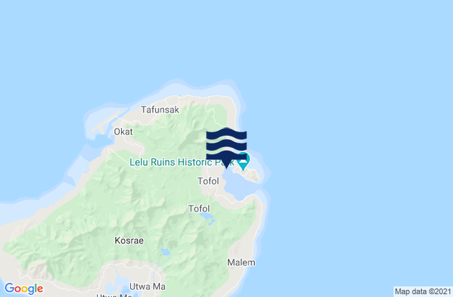 Lele Harbor, Micronesia tide times map