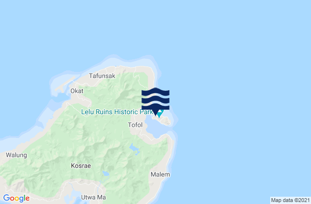 Lelu, Micronesia tide times map