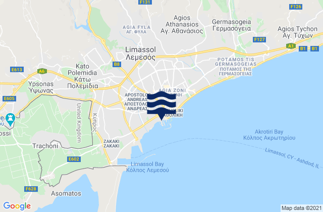 Lemesos, Cyprus tide times map
