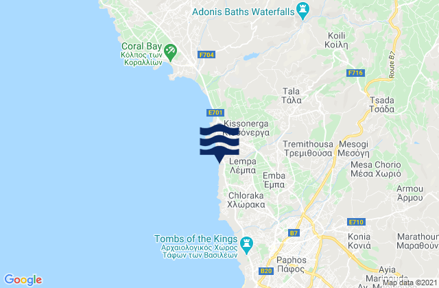 Lempa, Cyprus tide times map
