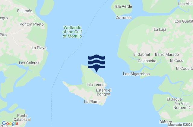Leones Arriba, Panama tide times map