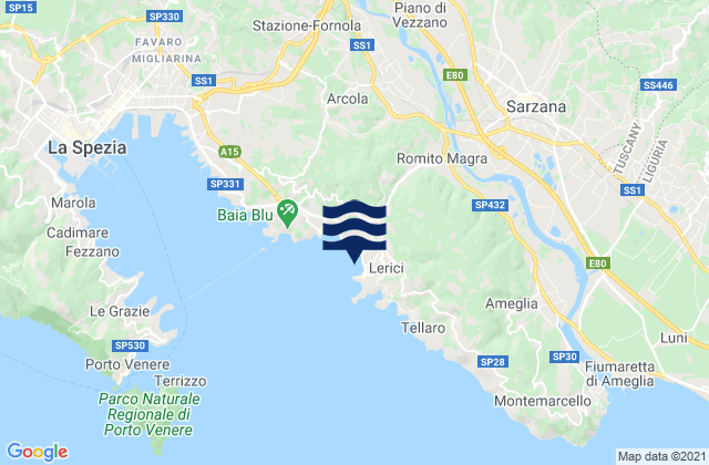 Lerici, Italy tide times map