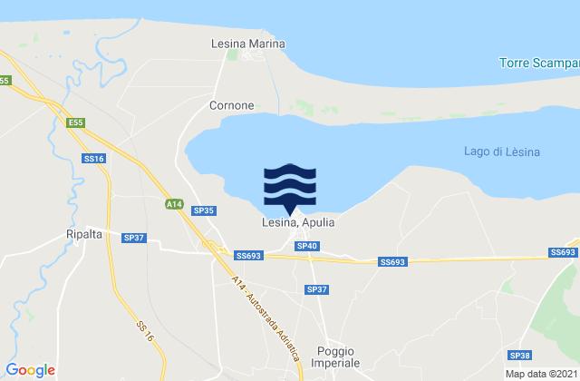 Lesina, Italy tide times map
