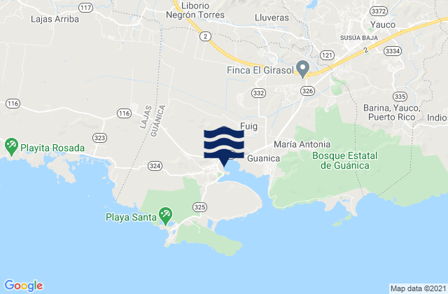 Liborio Negron Torres, Puerto Rico tide times map