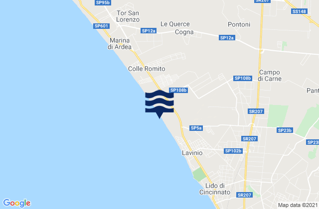Lido dei Pini, Italy tide times map