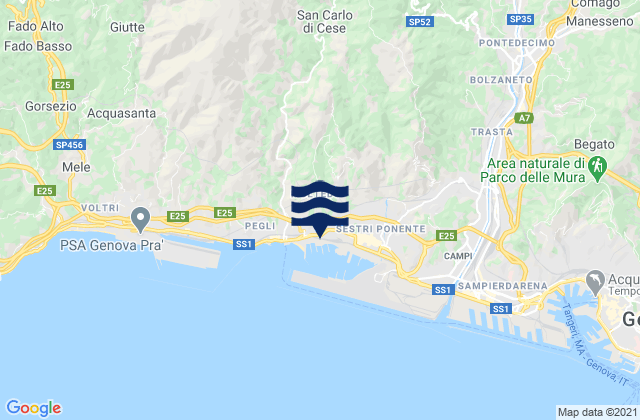 Liguria, Italy tide times map