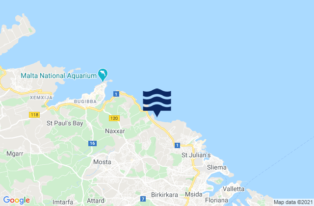 Lija, Malta tide times map