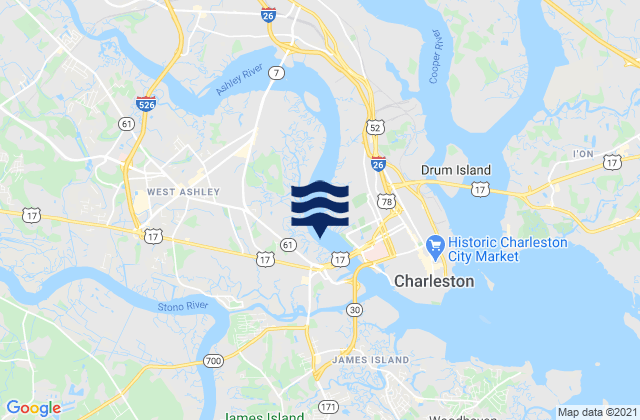 Limehouse Bridge, United States tide chart map