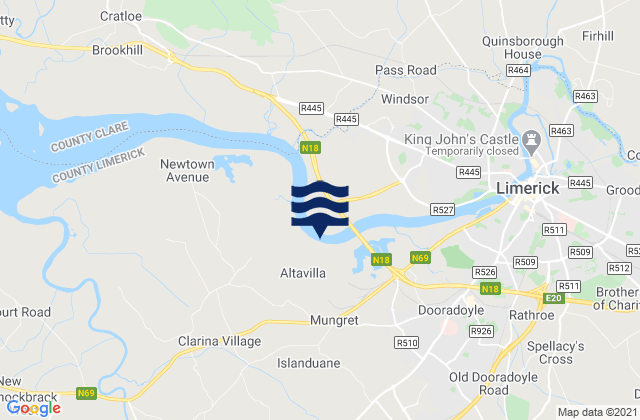Limerick Harbour, Ireland tide times map