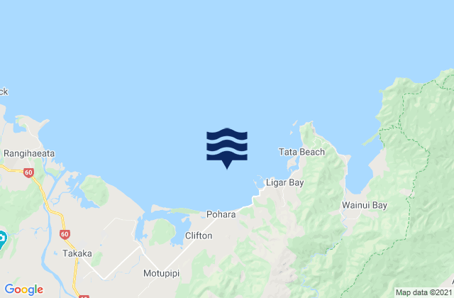 Limestone Bay, New Zealand tide times map