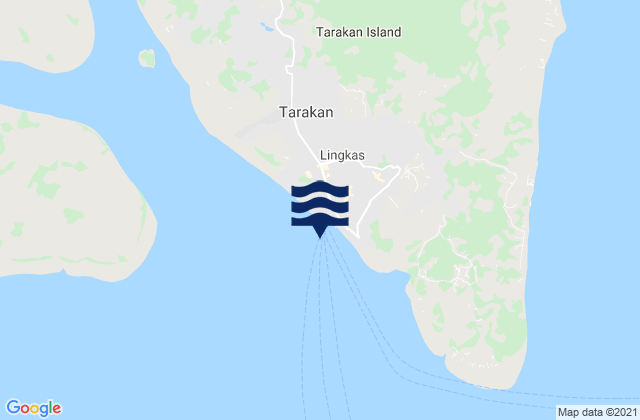 Lingkas (Tarakan Island), Indonesia tide times map