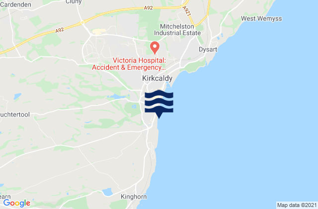Linktown Beach, United Kingdom tide times map