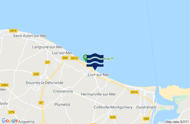 Lion-sur-Mer, France tide times map