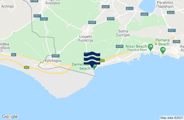 Liopetri, Cyprus tide times map