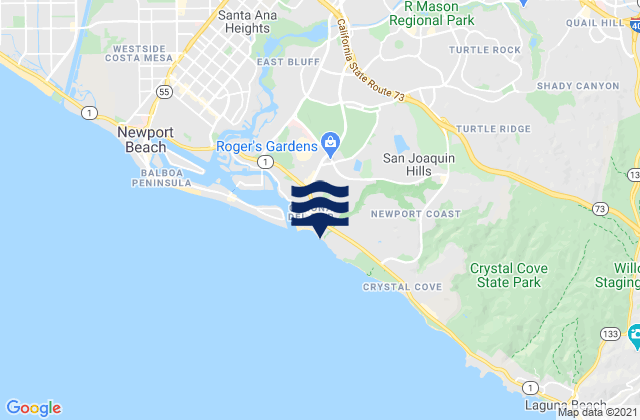Little Corona Del Mar Beach, United States tide chart map