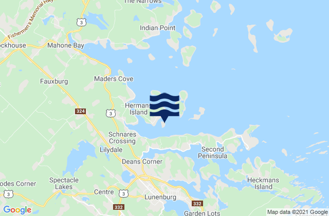 Little Herman Island, Canada tide times map