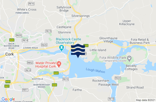 Little Island, Ireland tide times map
