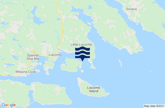 Little Liscomb Harbour, Canada tide times map